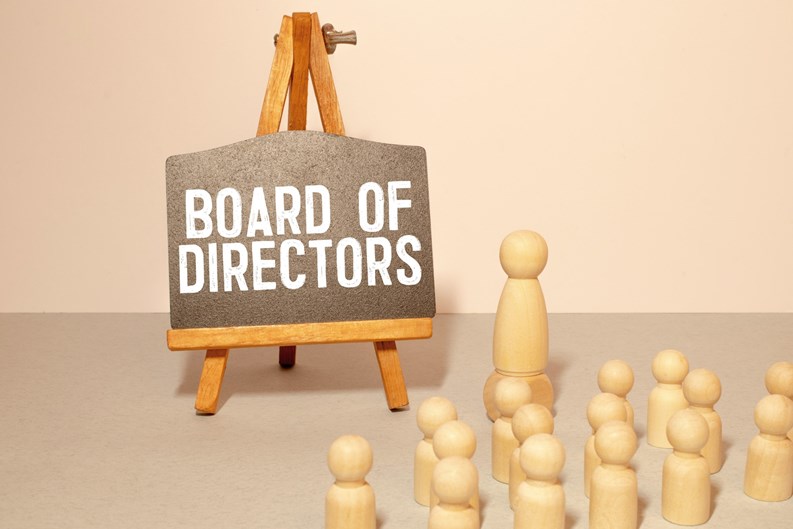 Torn paper with text BOARD OF DIRECTORS, business concept