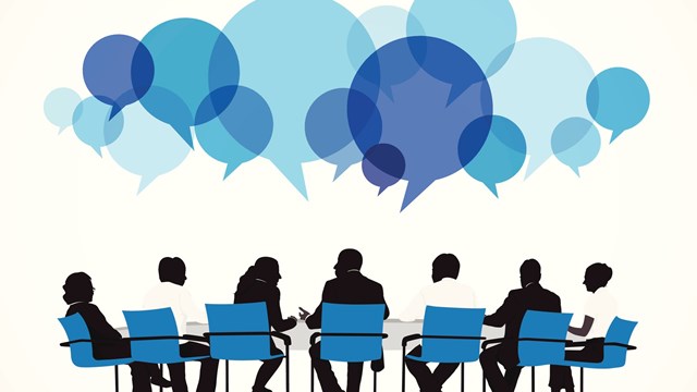 Vector of Group of People Discussing