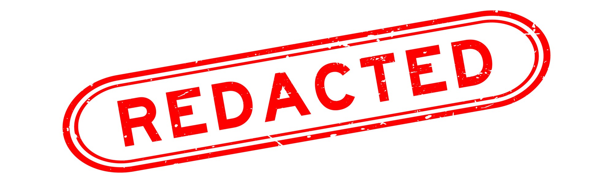 Grunge red redacted word rubber seal stamp on white background