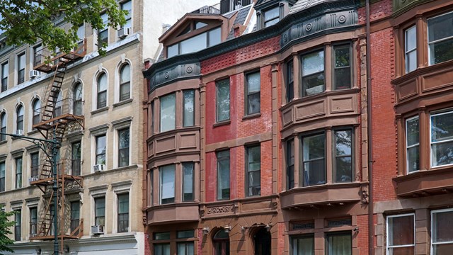 old apartment building with external fire escape